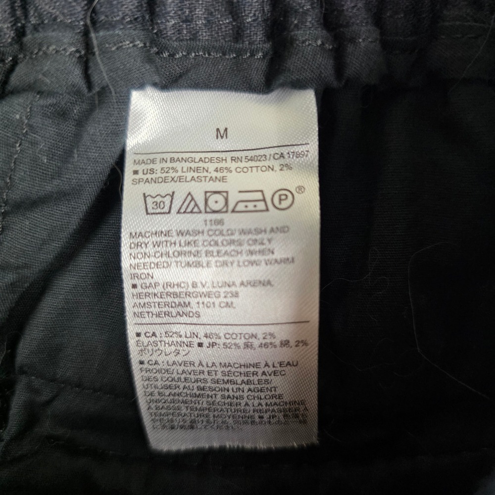 Banana Republic Black Linen Blend Wide Leg Cropped Pants Womens Medium - Picture 6 of 6